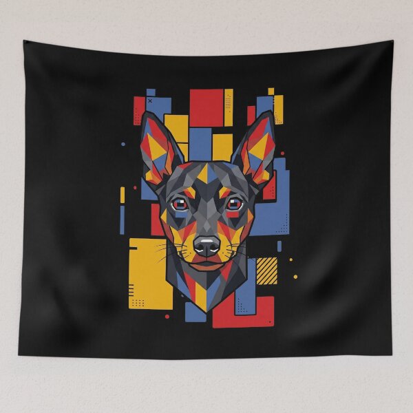 Item preview, Funny Miniature Pinscher Colorful Blocks Geometric Art Mom Dad Kids designed and sold by FurryHavenPH.