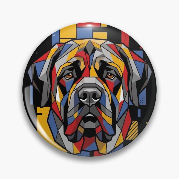 Artikelvorschau, Lustiger Mastiff, bunte Bausteine, geometrische Kunst, Mama, Papa, Kinder entworfen und verkauft von FurryHavenPH.