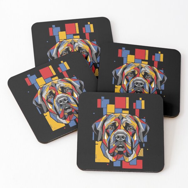 Item preview, Funny Mastiff Colorful Blocks Geometric Art Mom Dad Kids designed and sold by FurryHavenPH.