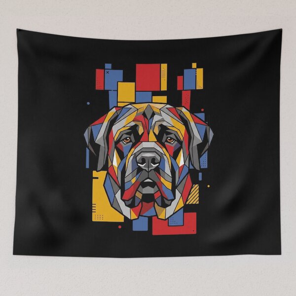 Item preview, Funny Mastiff Colorful Blocks Geometric Art Mom Dad Kids designed and sold by FurryHavenPH.