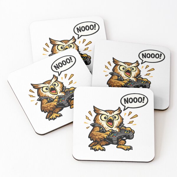 Item preview, Funny Gamer Owl Saying "Nooo!" Cute Gaming Cartoon Sticker designed and sold by Gremlin Hours.