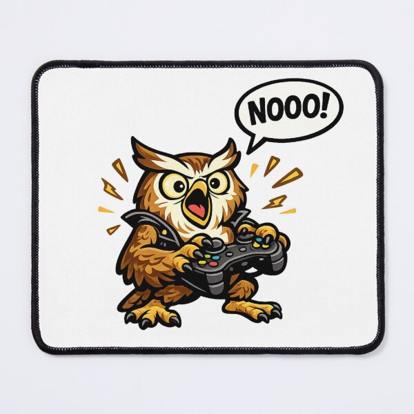 Item preview, Funny Gamer Owl Saying "Nooo!" Cute Gaming Cartoon Sticker designed and sold by Gremlin Hours.