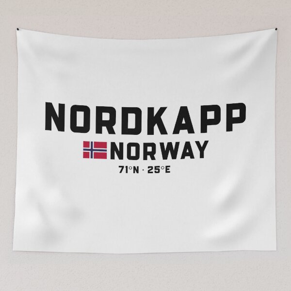 Item preview, Nordkapp Norway Coordinates and Flag designed and sold by Andersce.