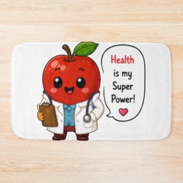 Item preview, Cute Kawaii Apple Doctor Health Is My Super Power Sticker designed and sold by DailyDoodlesBySumbul.