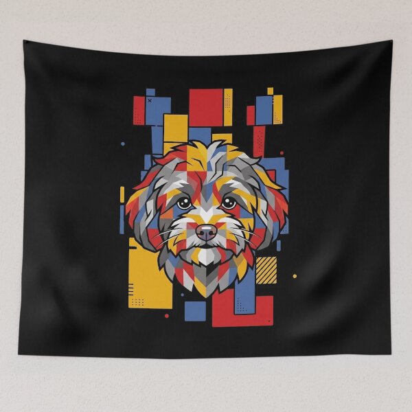 Item preview, Funny Maltipoo Colorful Blocks Geometric Art Mom Dad Kids designed and sold by FurryHavenPH.
