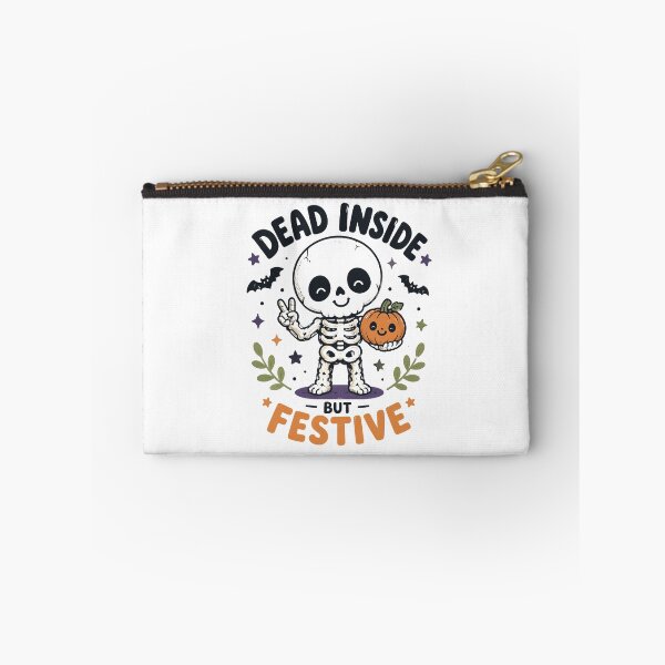 Item preview, Dead Inside But Festive Cute Funny Halloween Skeleton Spooky Gift designed and sold by journeyengine.