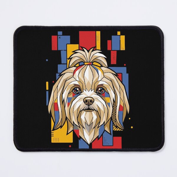 Artikelvorschau, Lustige Lhasa Apso Bunte Blöcke Geometrische Kunst Mama Papa Kinder entworfen und verkauft von FurryHavenPH.
