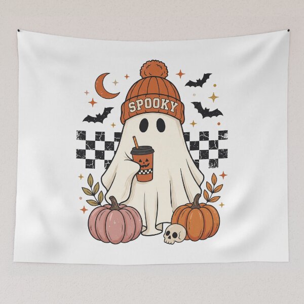 Item preview, Cute Halloween Ghost with Coffee  designed and sold by New-DeSignx.