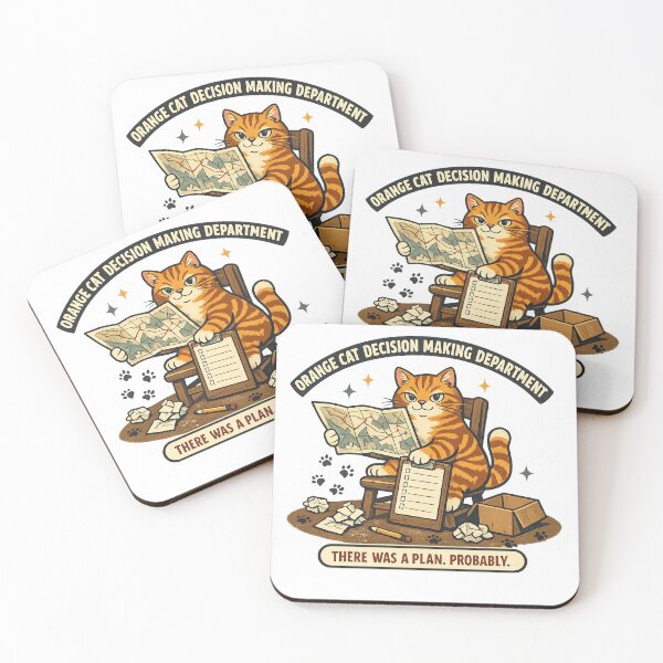 Item preview, Orange Cat Decision Making Department designed and sold by Concrete Coffee Studio.