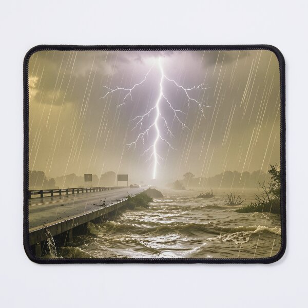 Item preview, The thunderstorm of the end times: Apocalyptic flood and lightning strike designed and sold by VoidVeilStudio.