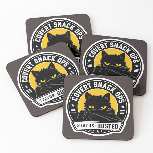 Item preview, Covert Snack Ops/Funny Black Cat Tactical Badge/Cat Lover T-Shirt/Status:Busted/ Moggy Head Design designed and sold by Halejo68.