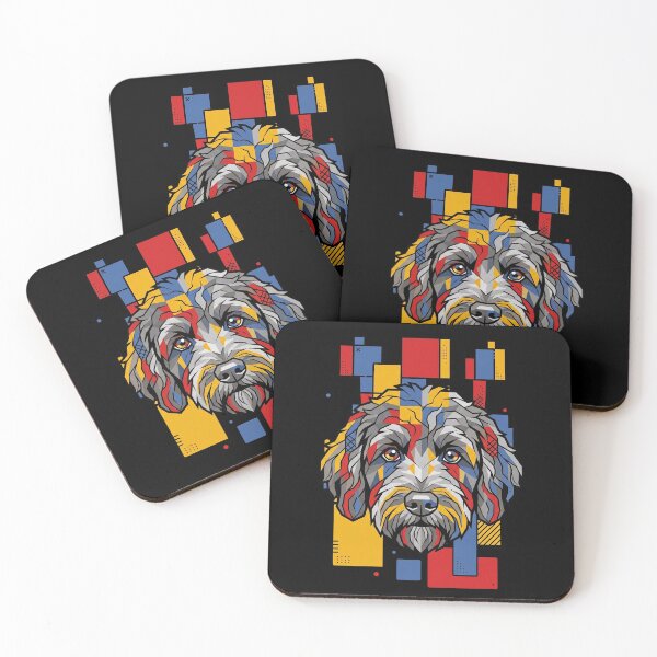 Item preview, Funny Labradoodle Colorful Blocks Geometric Art Mom Dad Kids designed and sold by FurryHavenPH.