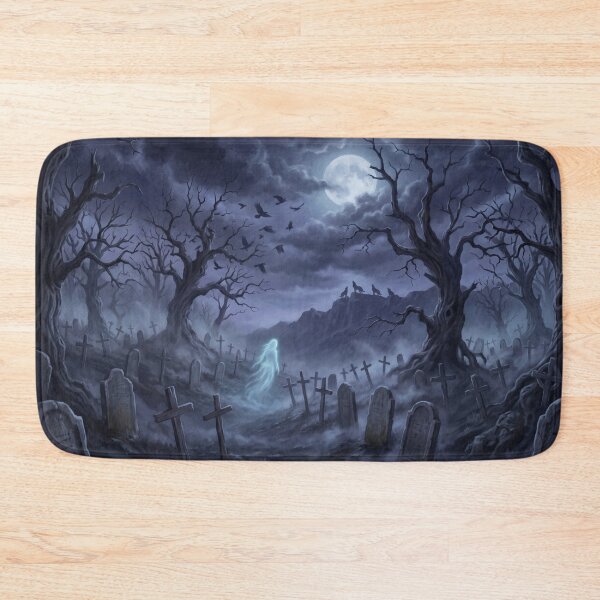Item preview, Ghostly Figure in a Haunted Graveyard designed and sold by AnnArtshock.