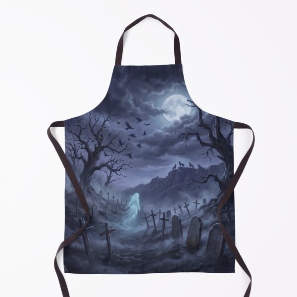 Item preview, Ghostly Figure in a Haunted Graveyard designed and sold by AnnArtshock.