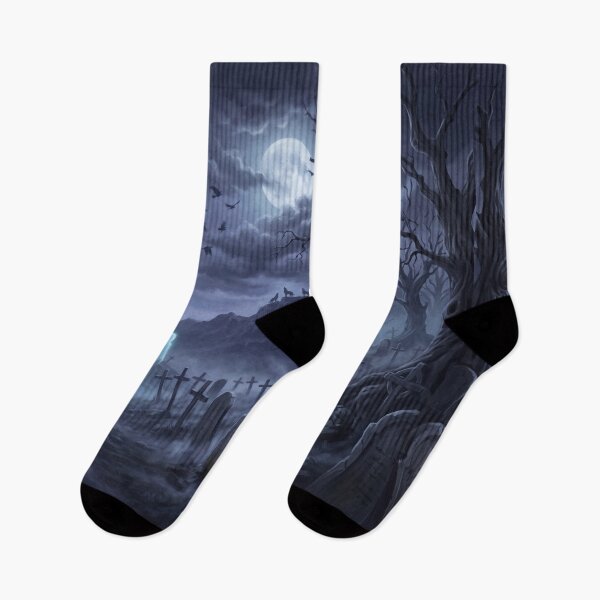 Item preview, Ghostly Figure in a Haunted Graveyard designed and sold by AnnArtshock.