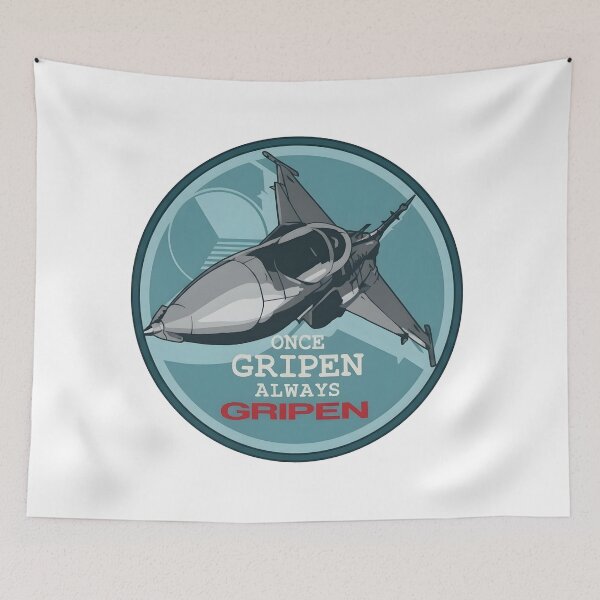 Item preview, Saab JAS 39 Gripen Fighter Jet Military Patch - "Once Gripen Always Gripen" designed and sold by CharlieDesings.