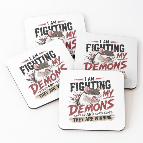 Item preview, I Am Fighting My Demons And They Are Winning Rat Rodent Lover Dark Humor Quote designed and sold by RetroMini2026.