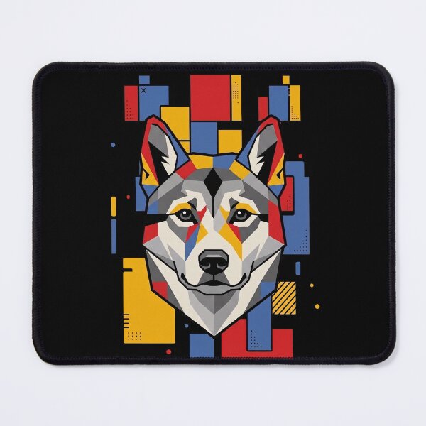 Item preview, Funny Korean Jindo Colorful Blocks Geometric Art Mom Dad Kids designed and sold by FurryHavenPH.