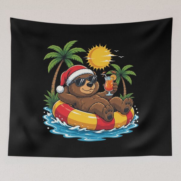 Item preview, Bear Christmas in July Summer Pool Beach Vacation Funny designed and sold by OlakunleOloroz.