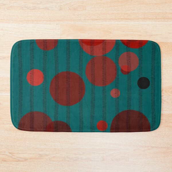 Item preview, Abstract composition with red bubbles and disrupted stripes 05 designed and sold by StefanStudioArt.
