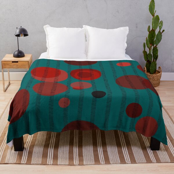 Item preview, Abstract composition with red bubbles and disrupted stripes 05 designed and sold by StefanStudioArt.