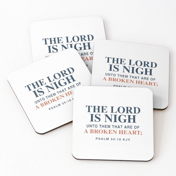 Item preview, The Lord Is Nigh to a Broken Heart – Psalm 34:18 KJV designed and sold by FaithThroughEverySeason.