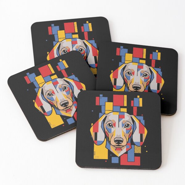 Item preview, Funny Isabella and Tan Dachshund Colorful Blocks Geometric Art Mom Dad Kids designed and sold by FurryHavenPH.