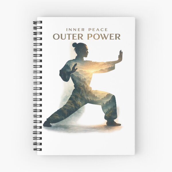 Item preview, Tai Chi Meditation Silhouette – Inner Peace Outer Power | Zen Martial Arts Double Exposure designed and sold by MimiSabu.