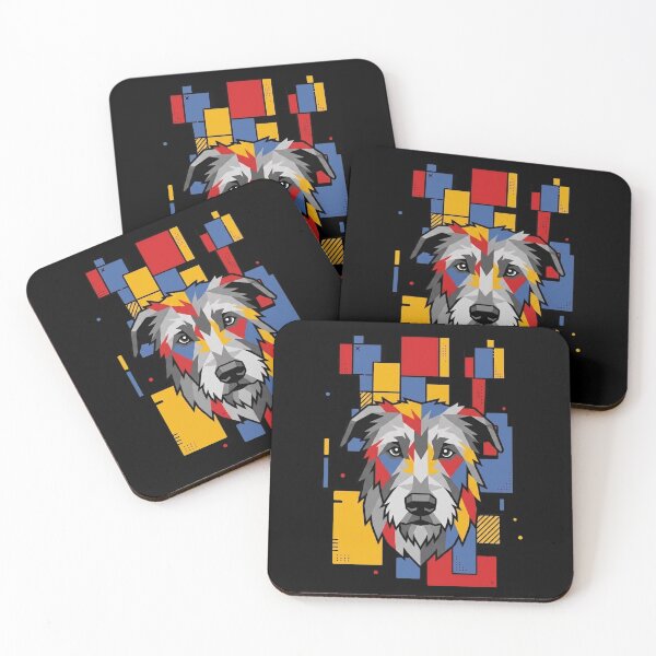 Item preview, Funny Irish Wolfhound Colorful Blocks Geometric Art Mom Dad Kids designed and sold by FurryHavenPH.
