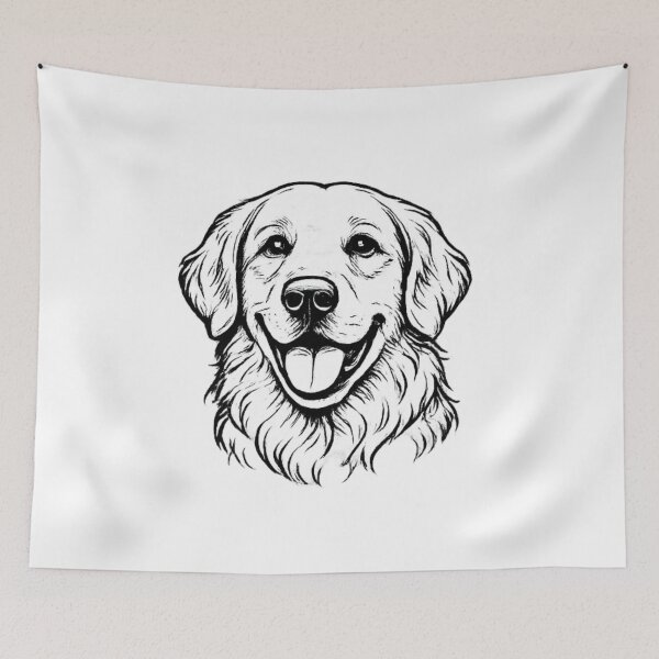 Item preview, Golden Retriever Line Art | Minimalist Dog Portrait designed and sold by zenithviv.