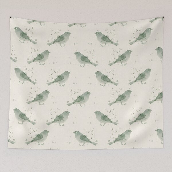 Item preview, Sage Green Bird Silhouette and Watercolor Splatter designed and sold by wissal.studio.