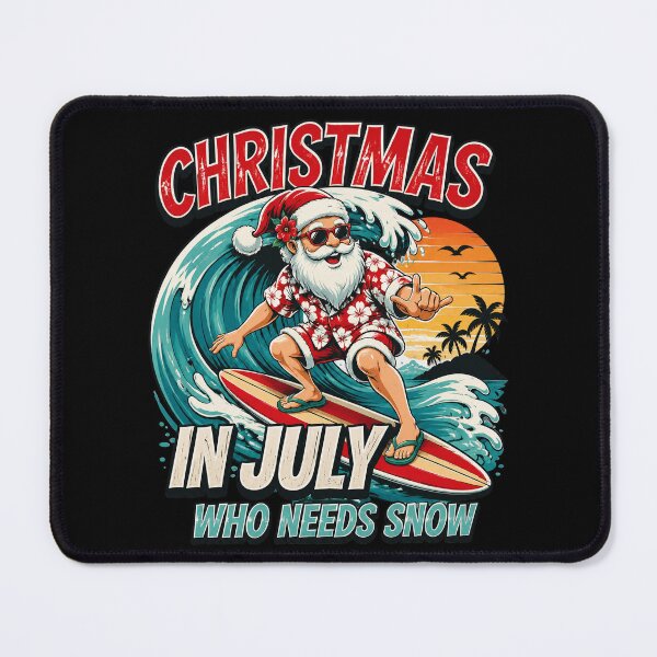 Item preview, Navidad en julio: Papá Noel surfeando. Atuendo para vacaciones de verano en la playa. designed and sold by OlakunleOloroz.
