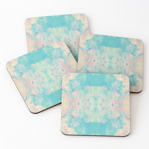 Item preview, Boho Teal Soft Pastels with lined overlay Pattern designed and sold by Stylistix Creations.