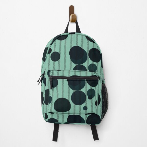 Item preview, Abstract composition with dark green bubbles and disrupted stripes 86 designed and sold by StefanStudioArt.