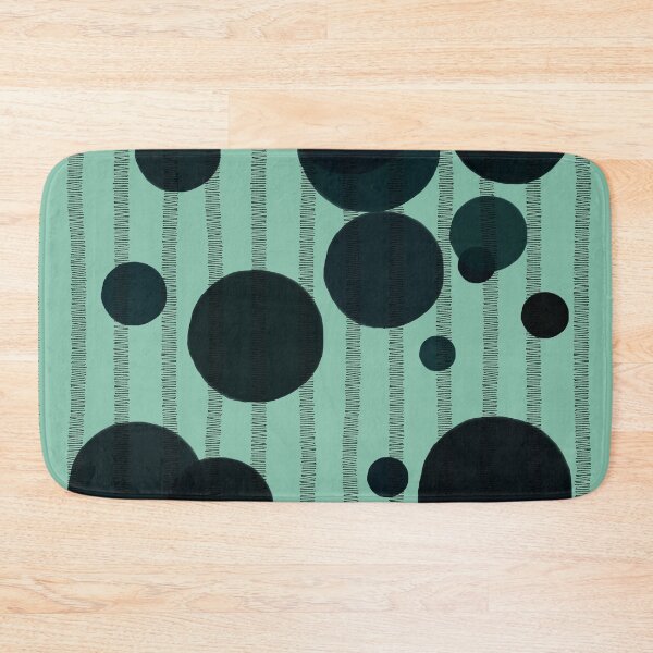 Item preview, Abstract composition with dark green bubbles and disrupted stripes 86 designed and sold by StefanStudioArt.
