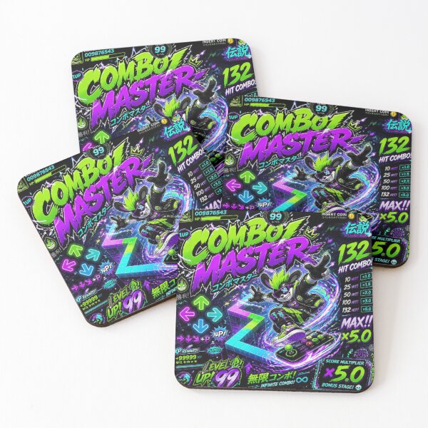 Item preview, COMBO MASTER | Retro Arcade Gaming Design with RGB Neon Style for Stickers & T-Shirts designed and sold by Stylestickers55.