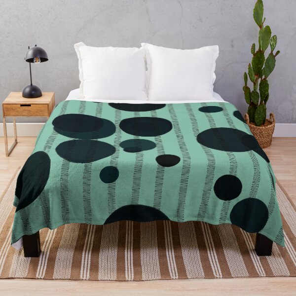 Item preview, Abstract composition with dark green bubbles and disrupted stripes 86 designed and sold by StefanStudioArt.