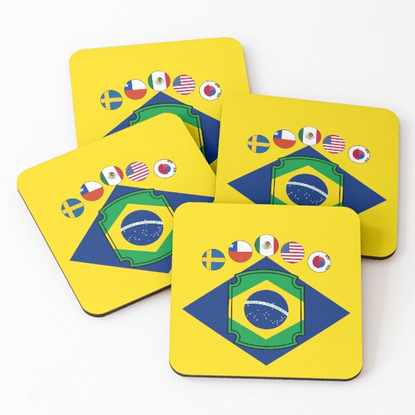 Item preview, Brazil - World Champions Host Nations Minimalist Football Crest designed and sold by p-Phictures4.