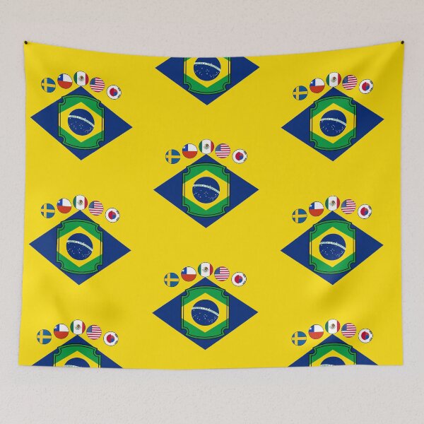 Item preview, Brazil - World Champions Host Nations Minimalist Football Crest designed and sold by p-Phictures4.