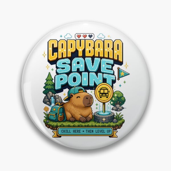 Item preview, Back to School Capybara Save Point: Level Up designed and sold by Fenay Designs.