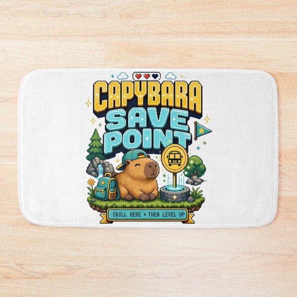 Item preview, Back to School Capybara Save Point: Level Up designed and sold by Fenay Designs.