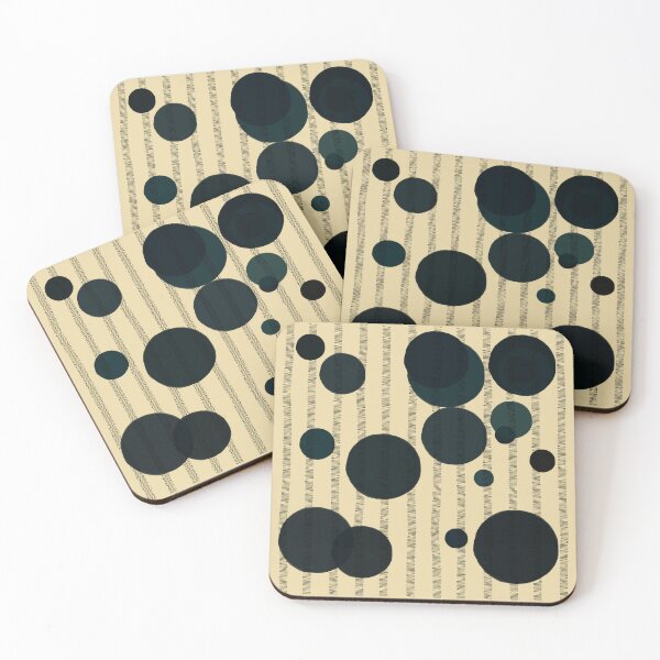 Item preview, Abstract composition with dark green bubbles and disrupted stripes E9 designed and sold by StefanStudioArt.