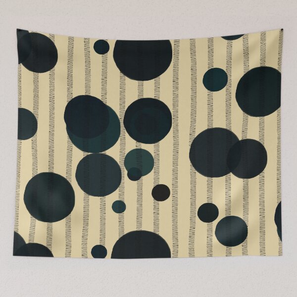 Item preview, Abstract composition with dark green bubbles and disrupted stripes E9 designed and sold by StefanStudioArt.