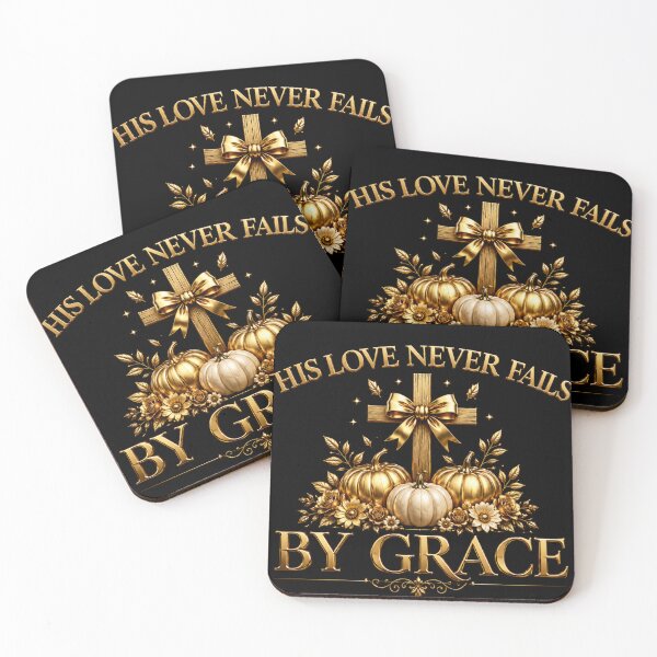 Item preview, HIS LOVE NEVER FAILS BY GRACE,  CHRISTIAN CROSS DESIGN, FAITH APPAREL designed and sold by KINGDOM GOLD STUDIO.