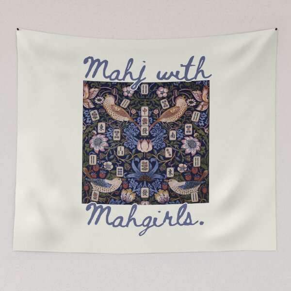 Item preview, Mahjong Mahj with Mahgirls William Morris Strawberry Thief  designed and sold by SunfullyYours.