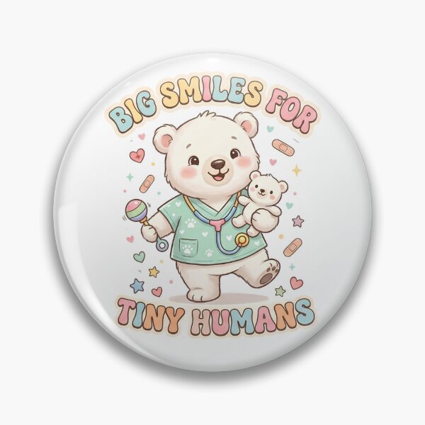 Item preview, Big Smiles For Tiny Humans Cute Teddy Bear Pediatric Nurse designed and sold by Nurse Craft Studio.