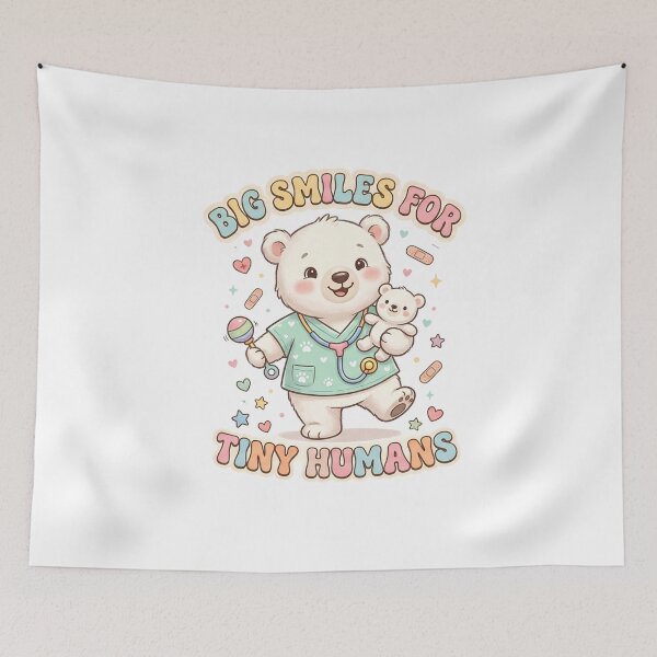 Item preview, Big Smiles For Tiny Humans Cute Teddy Bear Pediatric Nurse designed and sold by Nurse Craft Studio.
