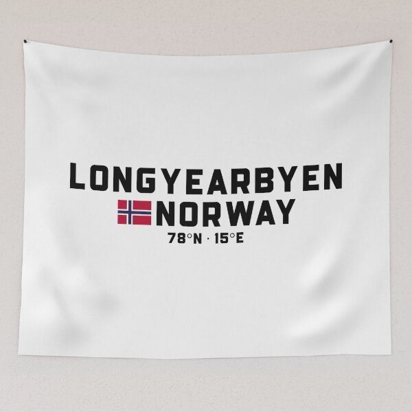 Item preview, Longyearbyen Norway coordinates and flag designed and sold by Andersce.