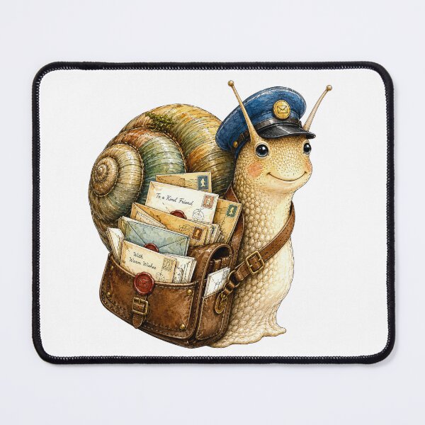 Item preview, Snail Mail Watercolor Illustration | Cute Vintage Postal Snail | Cottagecore Storybook Animal Art designed and sold by Mosslume Studio.