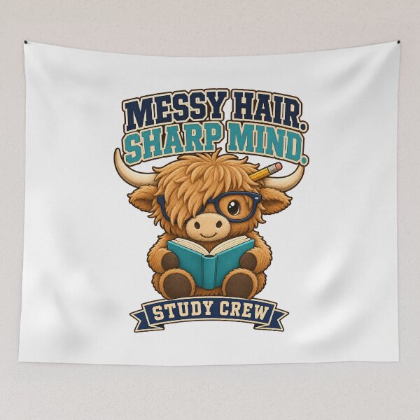 Item preview, Back to School Highland Cow Study Crew designed and sold by Fenay Designs.